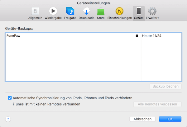 iPhone Backup überprüfen