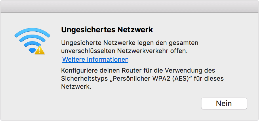 Apples WLAN-Empfehlungen überprüfen