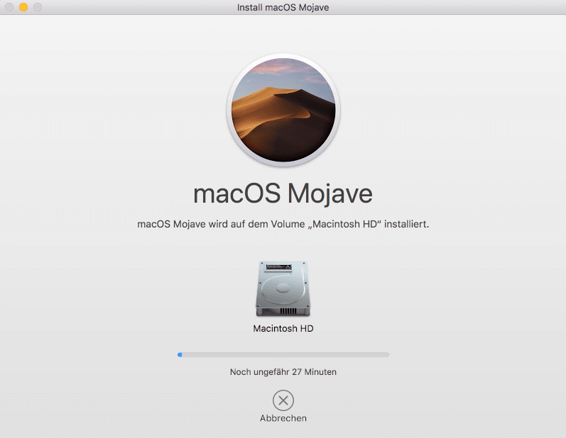 macOS Mojave saubere Installation