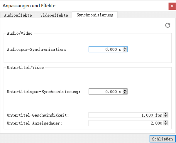 Audiospur-Synchronisation VLC