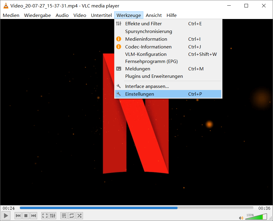 Einstellungen VLC Player