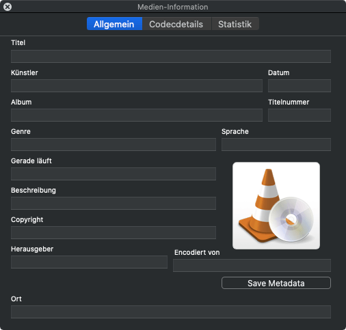 Medieninformation bearbeiten VLC auf Mac