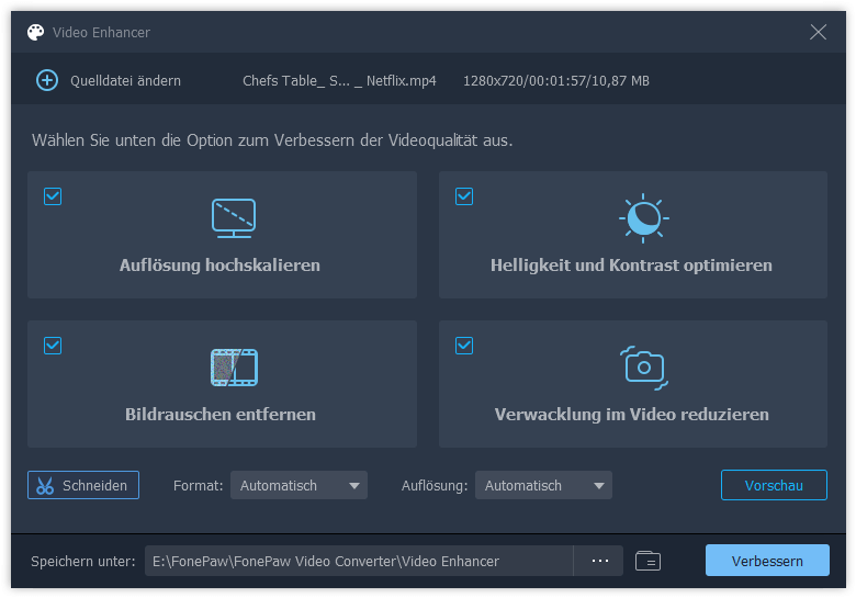 Helligkeit und Kontrast des Videos optimieren