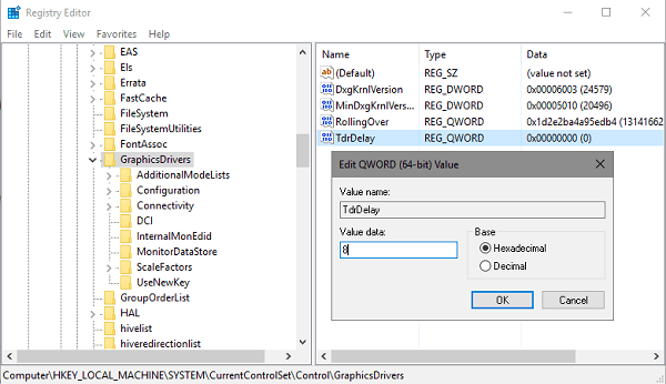 Adjust TdrDelay Value Date on 64-bit PC