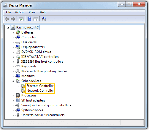 Network Drivers Missing