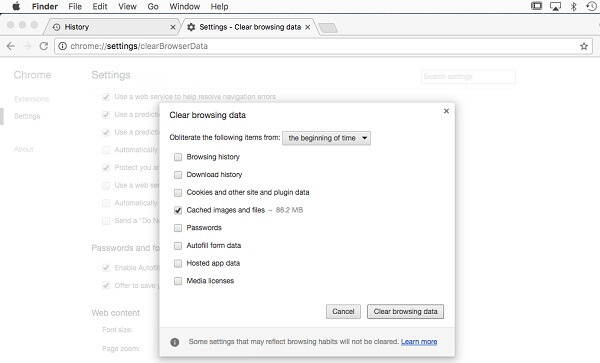 Clear Chrome Caches on Mac