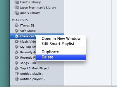 Delete iTunes Playlist