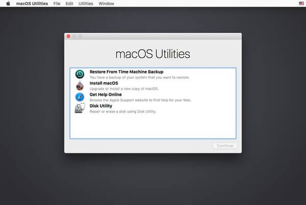 macOS Utilities Window