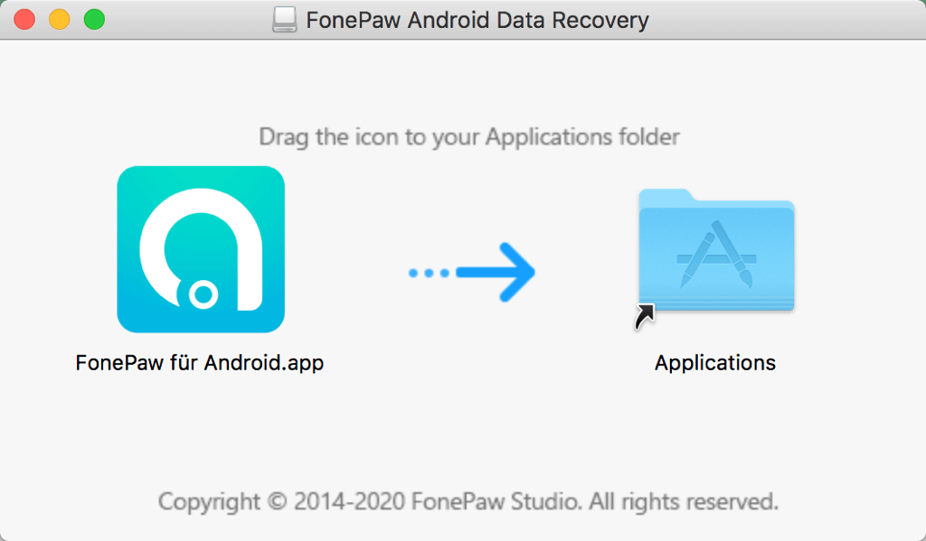 Asistente de instalación de FonePaw en Mac