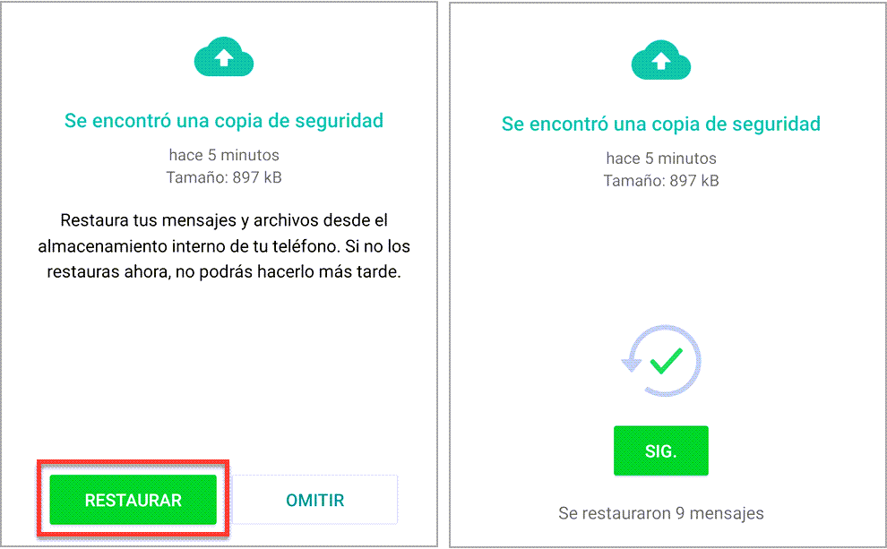 Restaurar los chats de WhatsApp desde la copia de seguridad