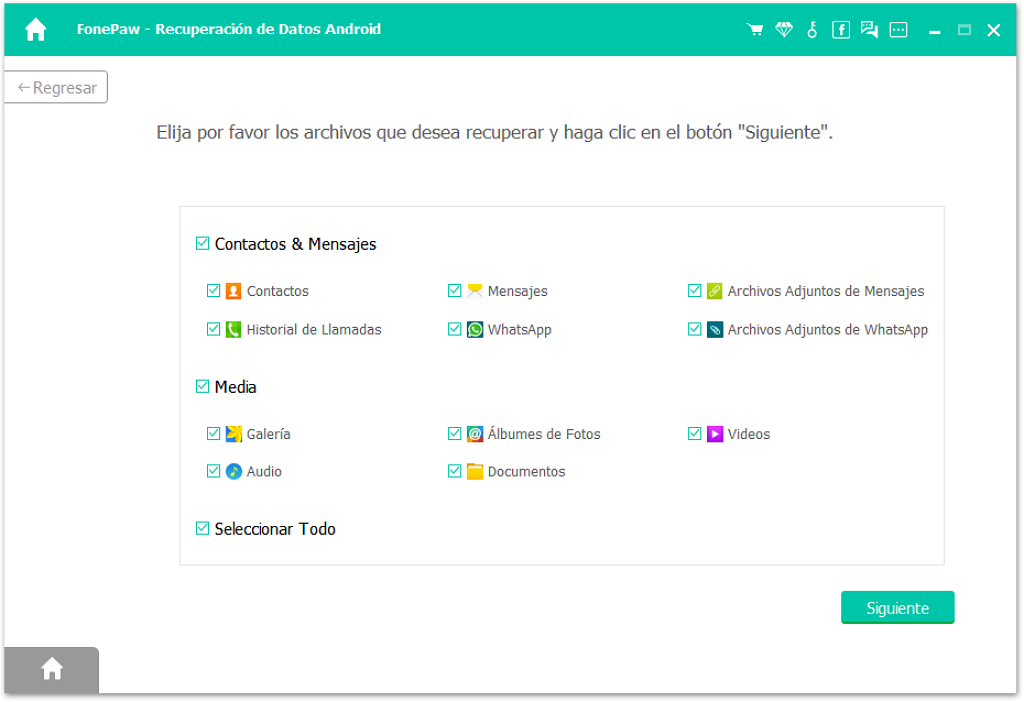 seleccionar archivos para recuperar