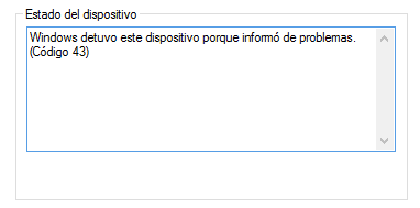 detener el dispositivo por problemas