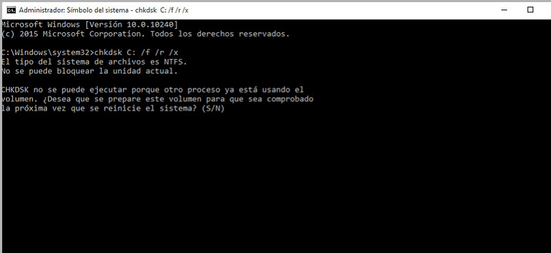 comando de sistema CHKDSK