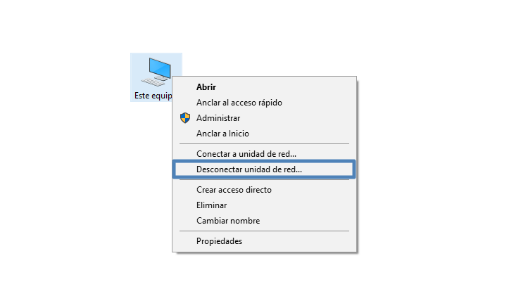 desconectar unidad de red Windows