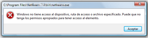 no obtener el acceso al dispositivo