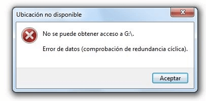 un error de comprobación de redundancia cíclica