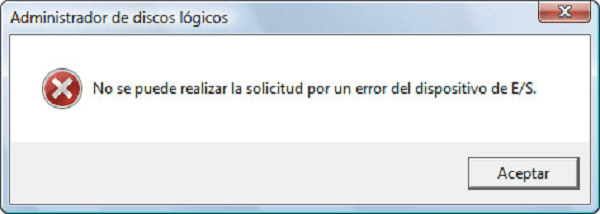 no se pudo realizar la solicitud por un error en el dispositivo E/S