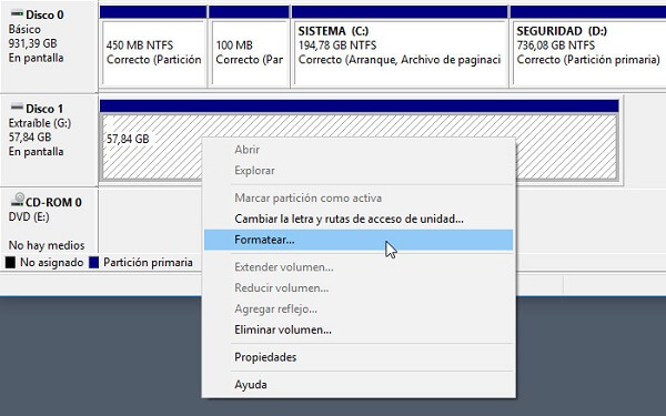 formatear el disco inaccesible