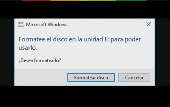 Formatee el disco en la unidad