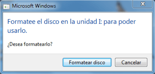 Formatee el disco en la unidad para poder usarlo