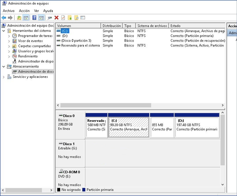 No hay medios en unidad de USB