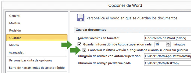 recuperar archivo PowerPoint con Autorrecuperación