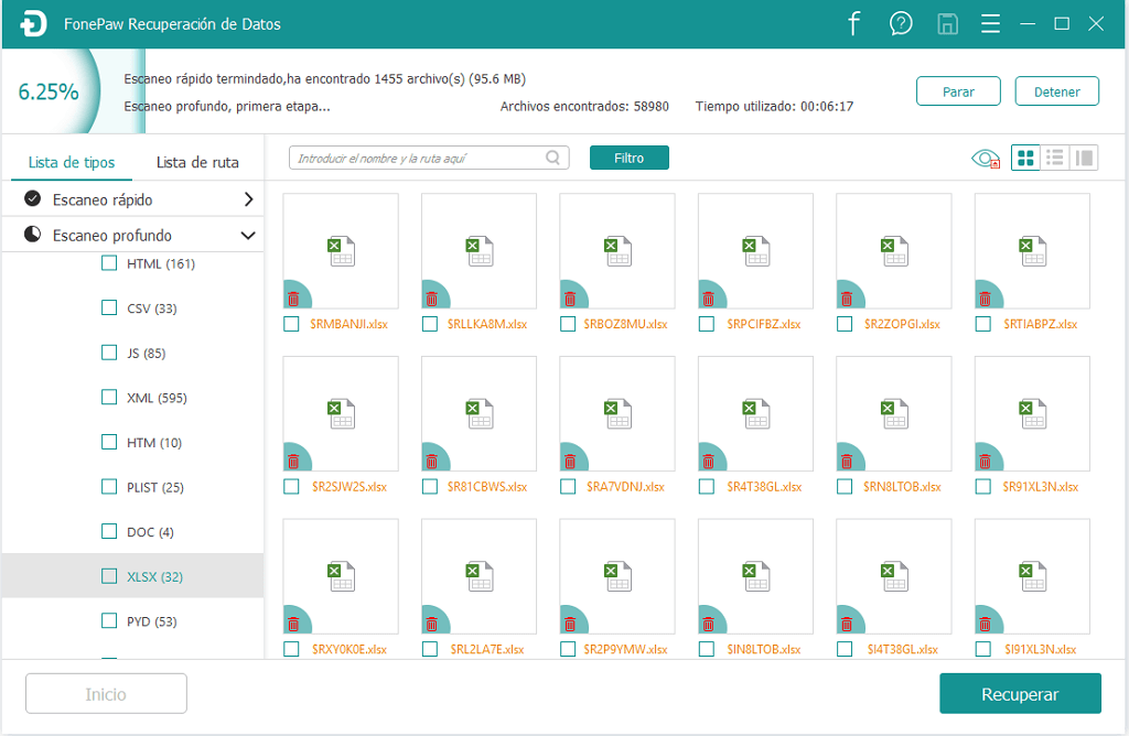 recuperar archivos de unidad de USB