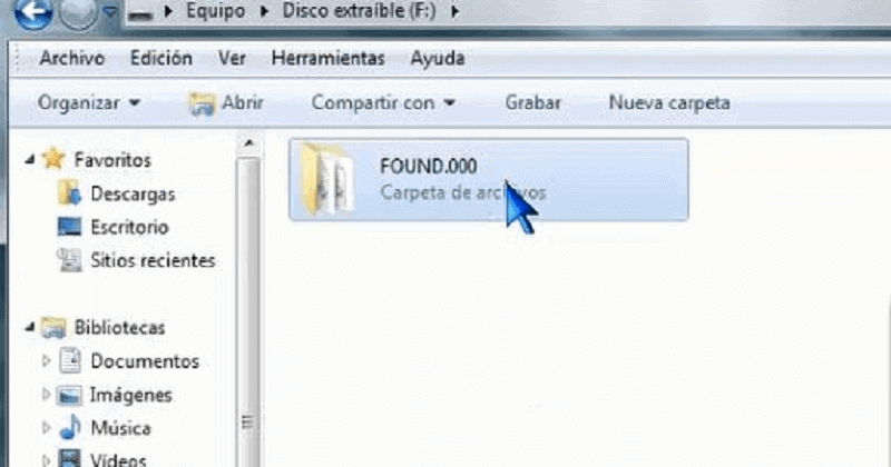 visualizar carpeta Found.000