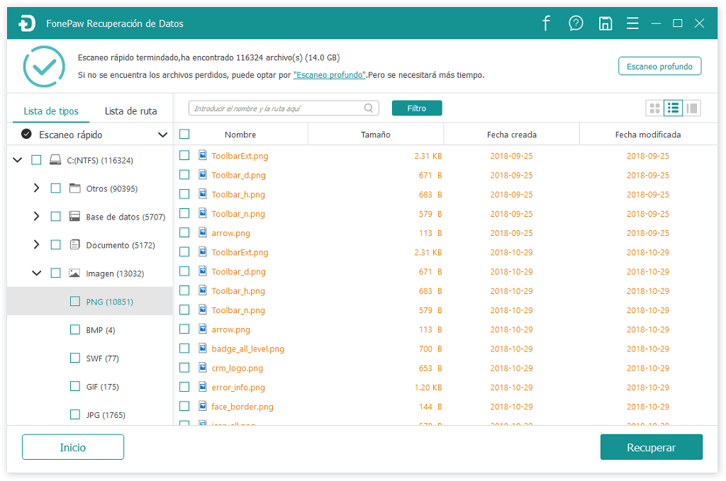 Tras marca los archivos deseados