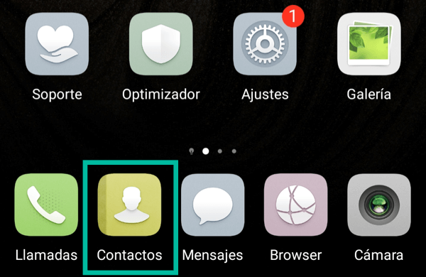 La aplicación Contactos en Android