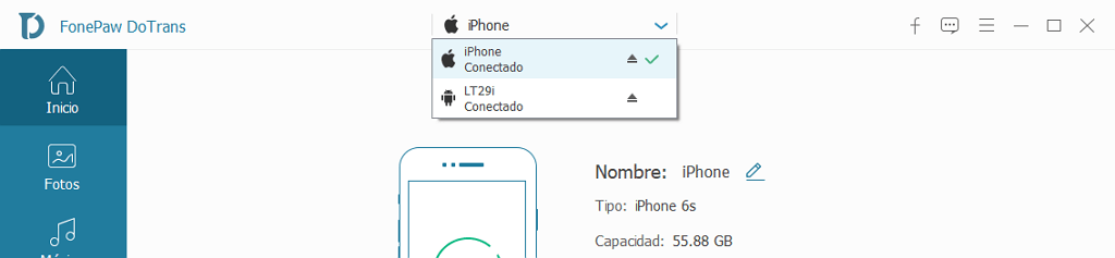 conectar iPhone y Android con Dotrans