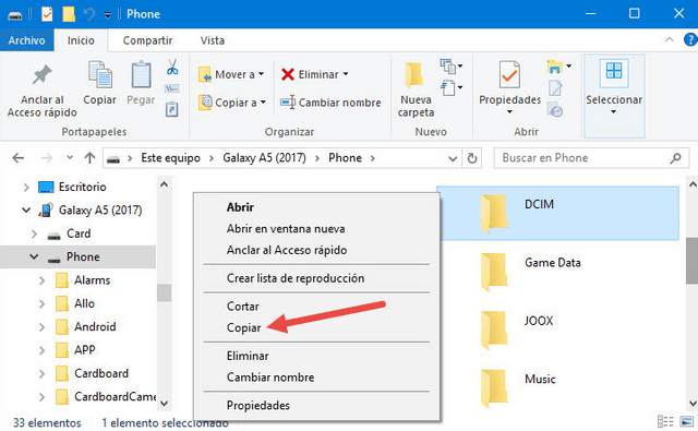 Copiar fotos de Sony a PC