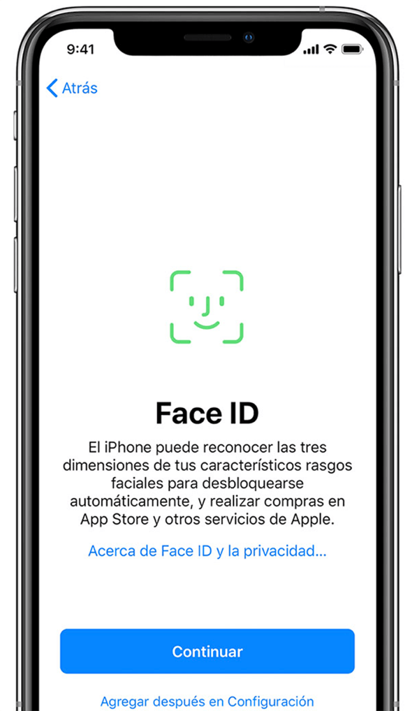 Establecer tu Face ID
