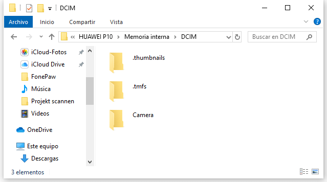 Huawei carpeta DCIM