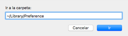 ir a la carpeta preference Mac