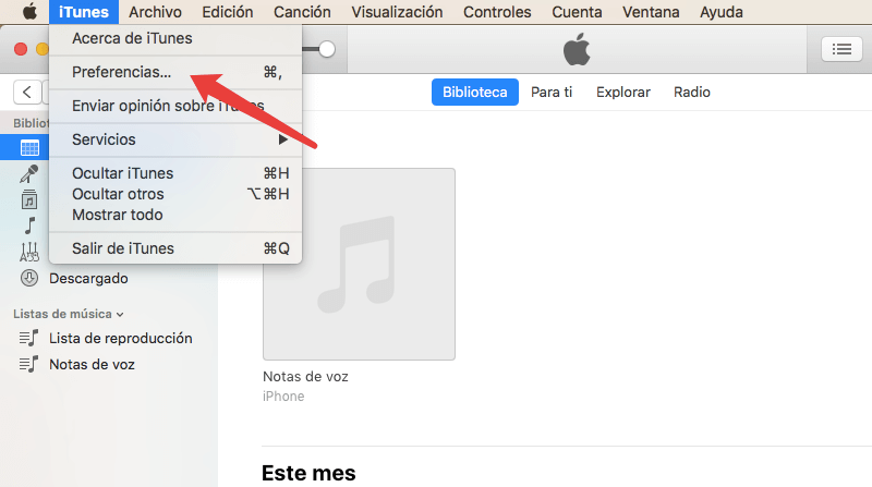 activar Biblioteca de música de iCloud en PC