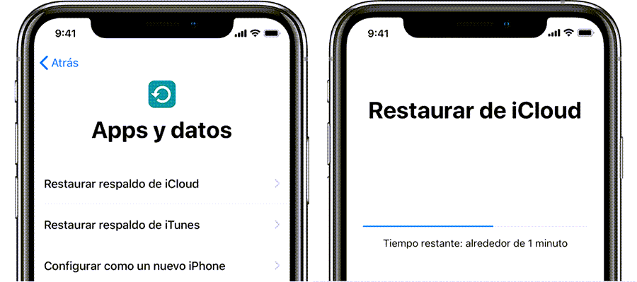 Restaurar copia de seguridad de iCloud