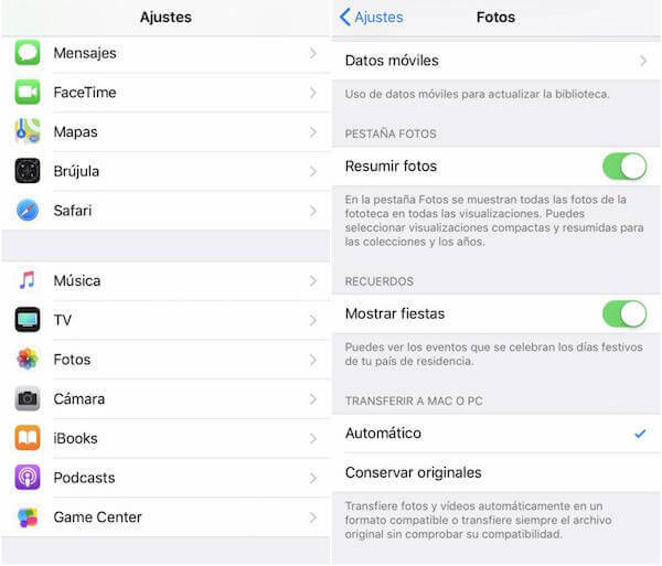consejo ajustes iPhone fotos
