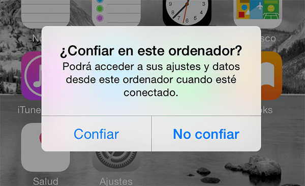 confiar en este ordenador en iPhone