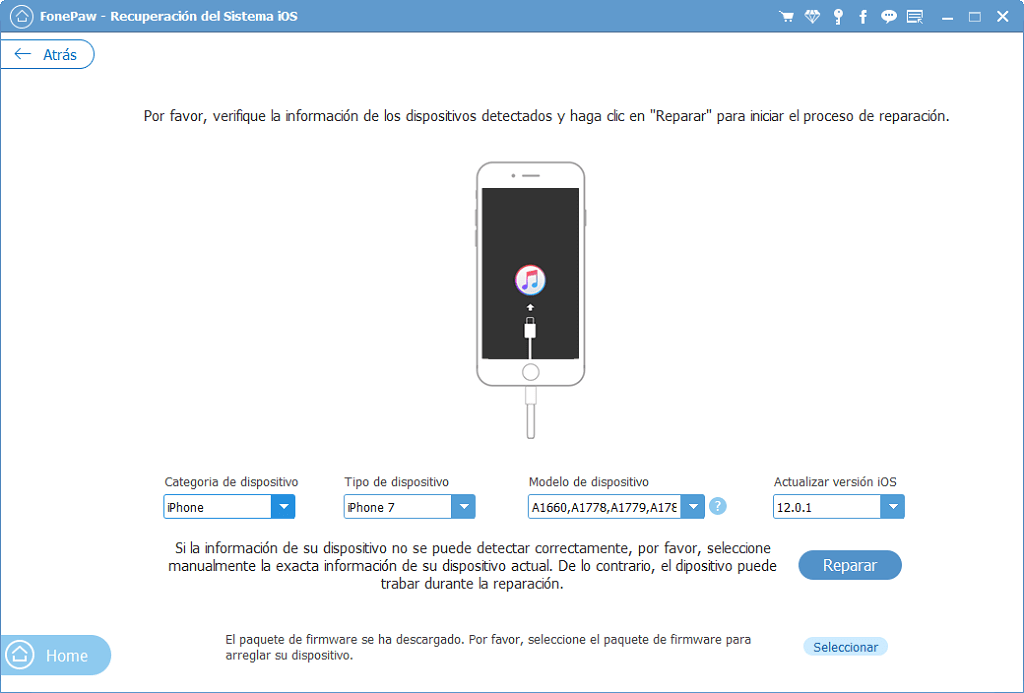 Verificar información del dispositivo iOS