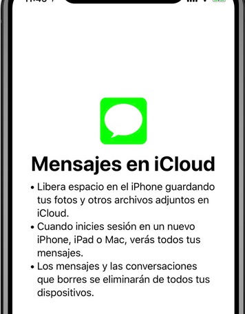 sincronizar mensajes en la función de iCloud