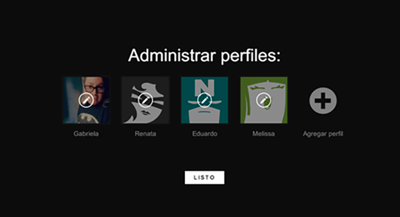 administrar perfiles de Netflix