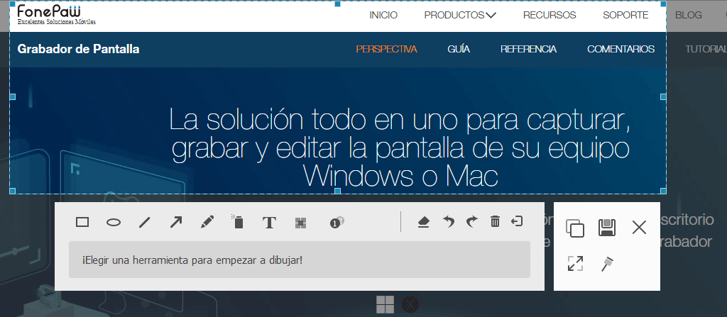 Captura de pantalla con grabador