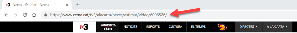 Copiar la dirección URL de los videos de TV3