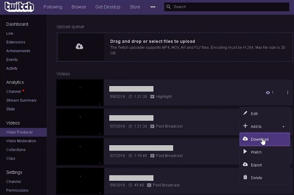 descargar directos de Twitch