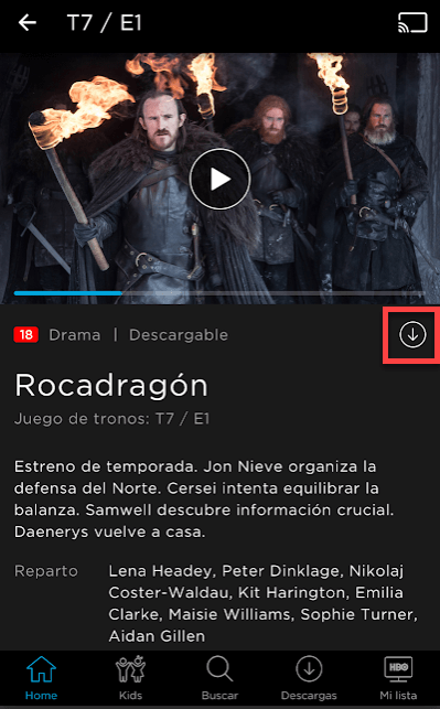 Descargar videos en HBO España