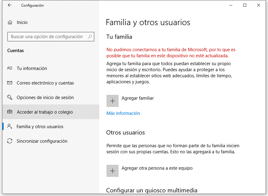 Familia y otros usuarios