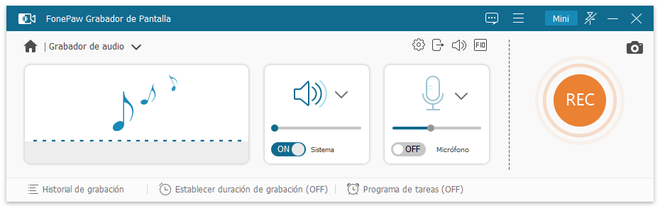 Grabar audio MP3 con FonePaw