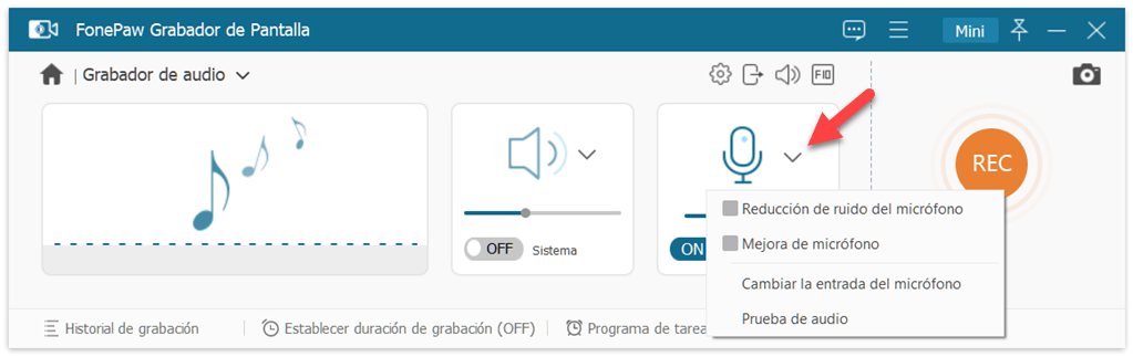 Ajustar el sonido del micrófono