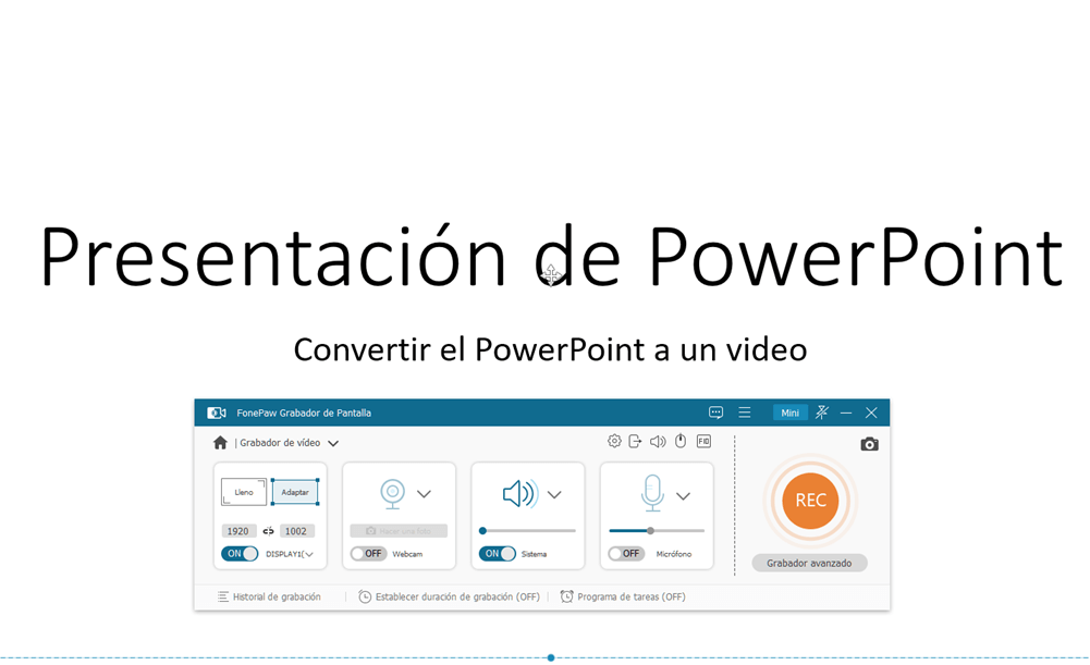 Grabar el video de Powerpoint